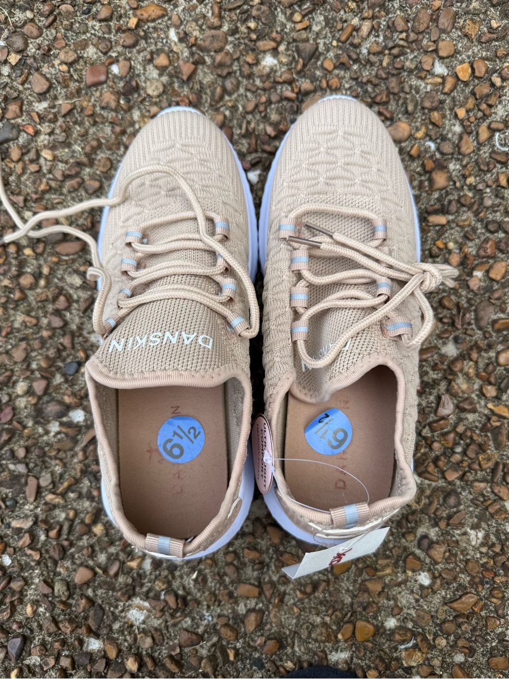 Danskin Taupe Knit Slip-On Athletic Sneakers